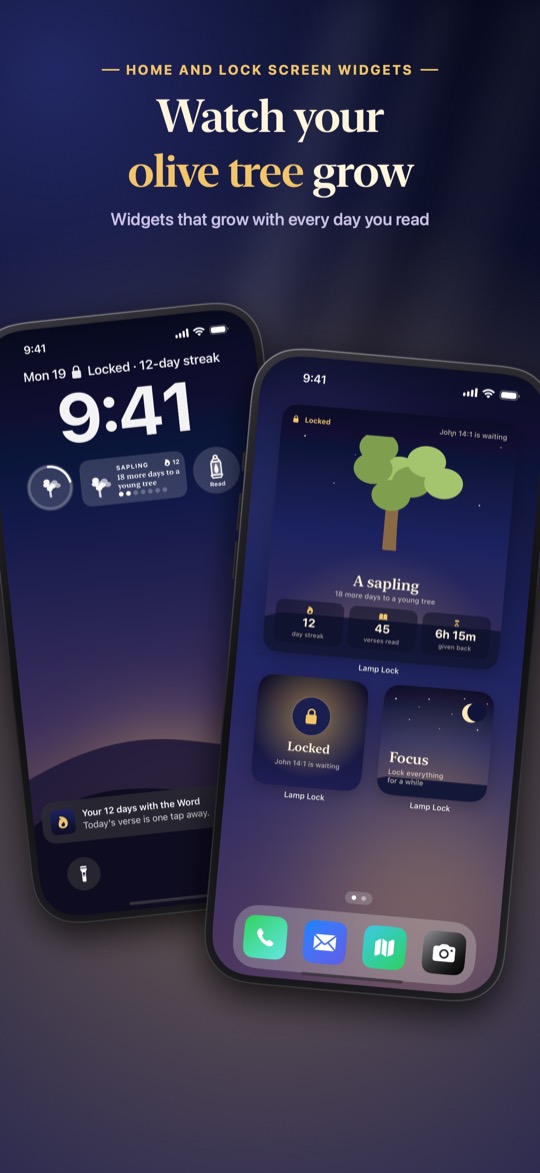 The olive tree and lock widgets